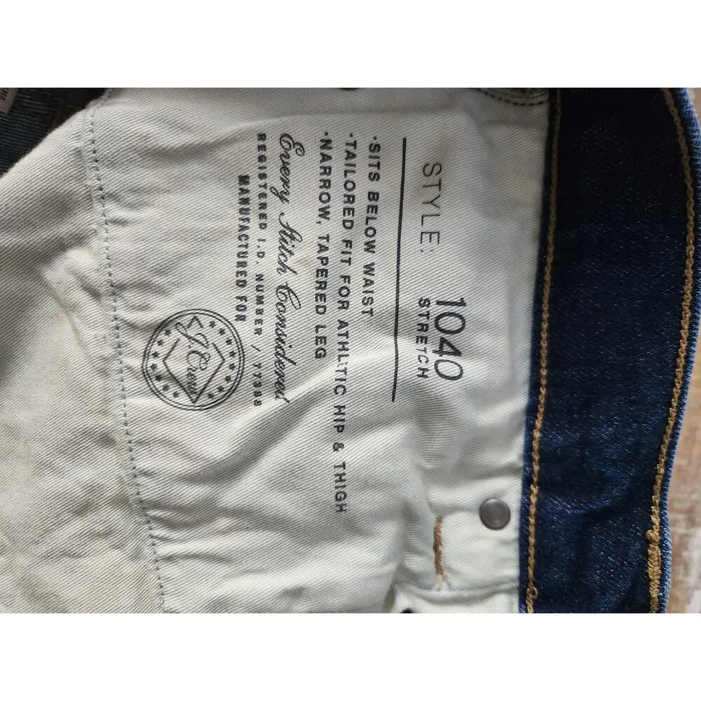NWOT J. Crew 1040 Athletic Tapered-Fit Stretch Jean Blue 33/32
